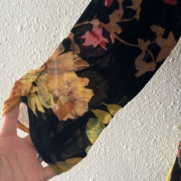 For Love and Lemons Dusty Rose Mini Dress Black Reel Orange Brown Size S… - Picture 4 of 8